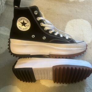Converse Black and White High-Top Platform Sneakers